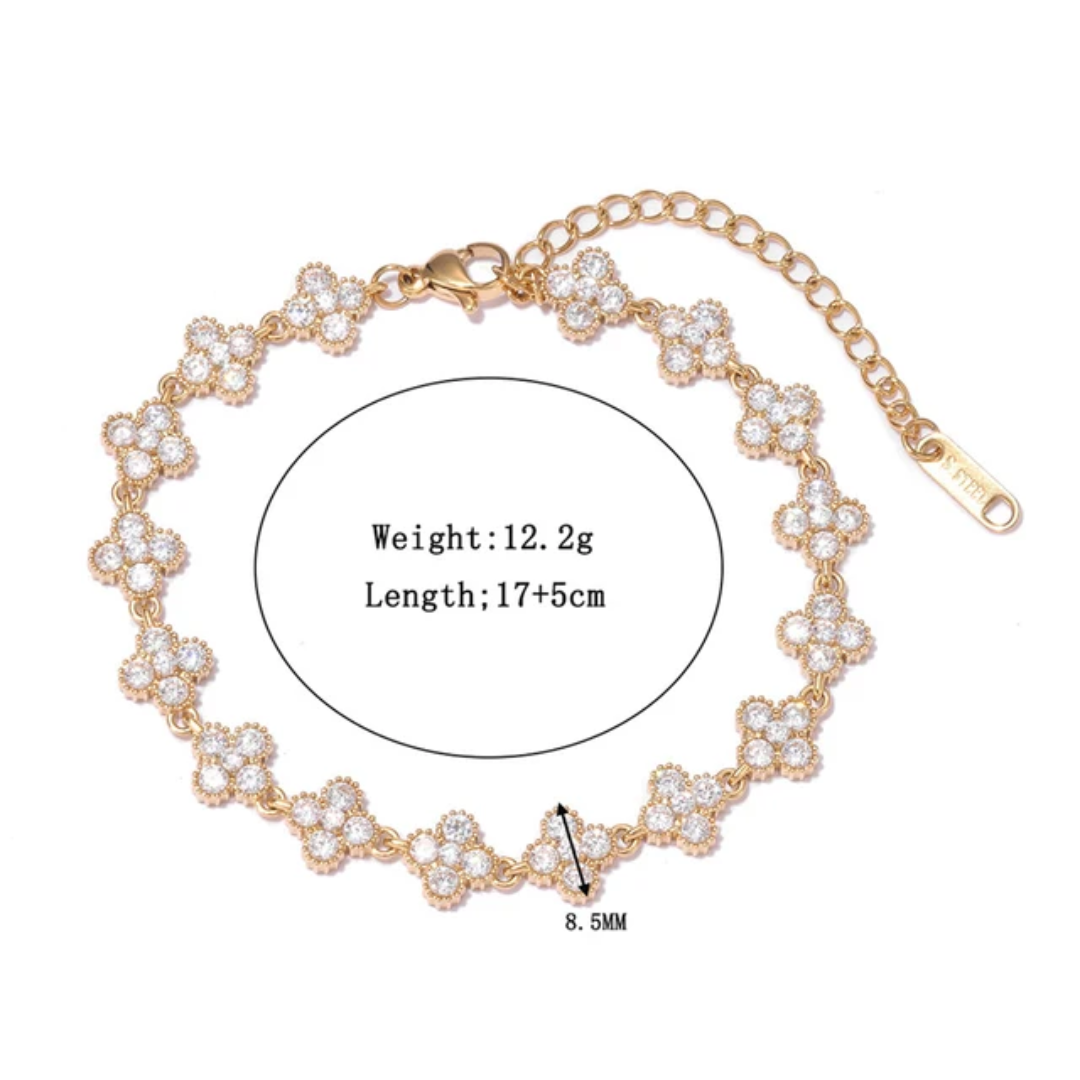 Elegant Floral Crystal Bracelet
