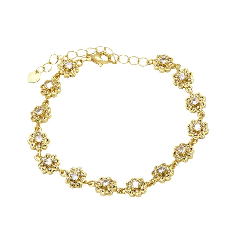 Elegant Floral Crystal Bracelet